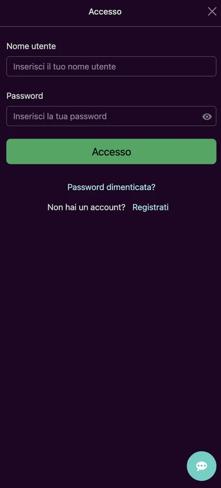 Schermata login Avantgarde Casino